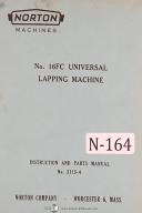 Norton-Norton No. 16FC Universal Lappinig Machine Instruciton & Parts Lists Manual 1957-#16FC-No. 16FC-01